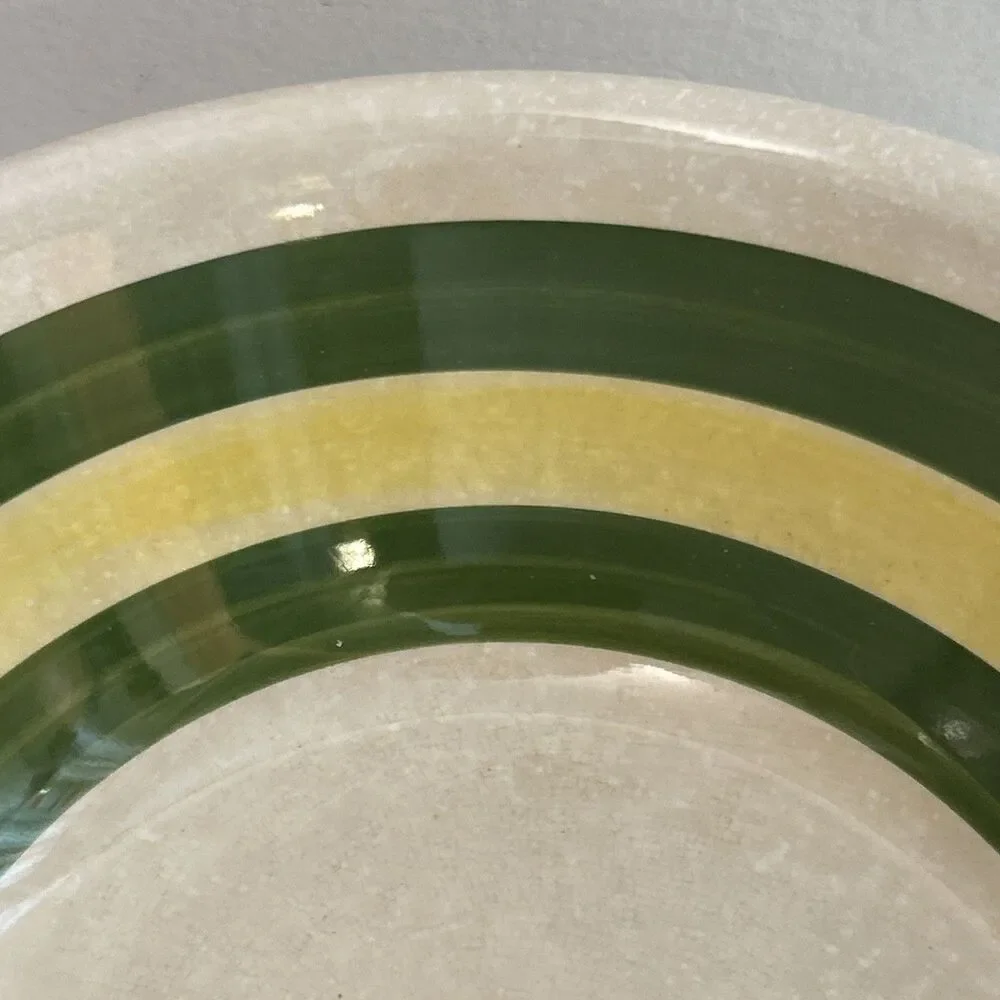 Vintage Hand Painted Green Bay Packer Colors Ceramic Serving Bowl 10” Japan Gift